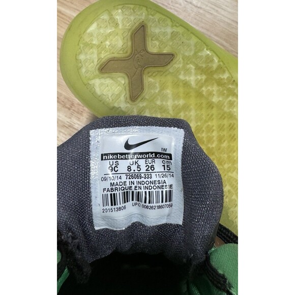 Nike Kobe 10 Vino Green Low Top Sneakers Lace Up 726069 333 Toddler Size 9C - Picture 8 of 8